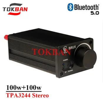 Tokban 2*100w TPA3244 סטריאו מגבר מתח גבוה Bluetooth 2.0 5.0 DSP מכוון כבד בס HIFI מגבר אודיו 2.0
