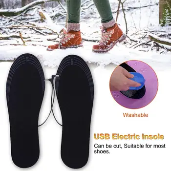 USB מחוממת נעל מדרסים חשמלית נטענת רגל התחממות משטח רך הרגליים חם גרב כרית מחצלת החורף חיצונית חימום מדרסים