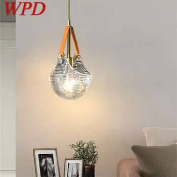 WPD נורדי פליז תליון אור LED המודרני פשוט יצירתי זכוכית תליית מנורה הביתה לחדר האוכל עיצוב חדר השינה