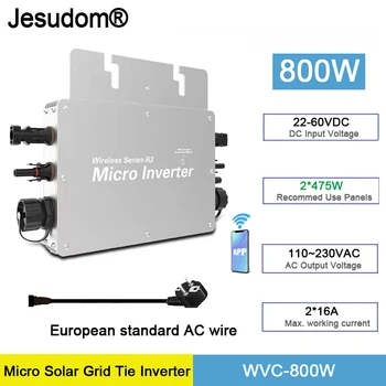 WVC 800W השמש רשת לקשור Inverter 22-60VDC 110-230VAC חכם מיקרו מהפך סדרת R3 להתחלף עם Wifi לפקח Tuya APP