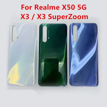 X 3 דיור עבור Realme X3 / X3 SuperZoom / X50 5G זכוכית מכסה הסוללה תיקון להחליף בחזרה טלפון דלת אחורית קייס + לוגו דבק