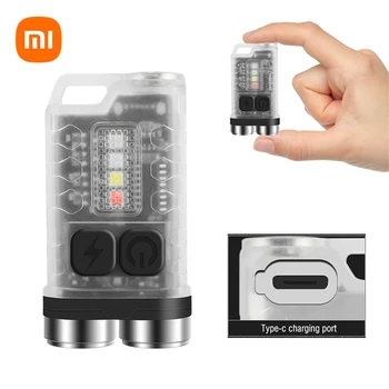 Xiaomi Type-C נטענת מיני לפיד LED מחזיק מפתחות פנס נייד XPG עבודה קלה עם מגנט UV לקמפינג פנס כיס