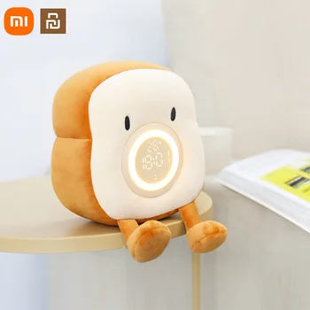 Xiaomi Youpin טוסט דוגמנות שעון מעורר אור טעינת USB עמעום קטן מנורת לילה בחדר השינה ליד המיטה לישון Led תזמון האור