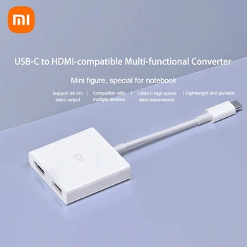 Xiaomi המחשב מתאם USB-C-Hub טיפוסי-C ל-USB 3.0 תואם ממיר רכזת 4K 1080P 5Gbps במהירות גבוהה תחנת עגינה