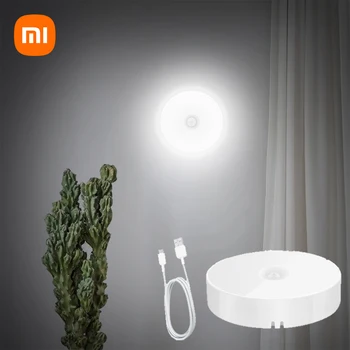Xiaomi חיישן תנועה LED לילה אור נטענת USB ניתן לעמעום מנורת לילה בחדר השינה ארון מטבח האור אלחוטית אור ארון