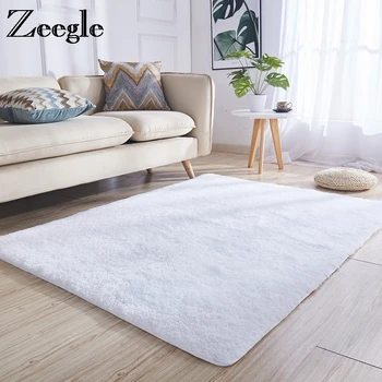 Zeegle Shagge שטיחים עבור הסלון קטיפה רכה הרצפה שטיחים נגד החלקה מחצלות השינה ילדה שטיח רחיץ שולחן ספה שטיח
