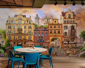 behang התאמה אישית בכל גודל 3D ציור קיר הסלון הנושא מלון יוקרה קישוט טפט רטרו אירופאי נוף רקע קיר