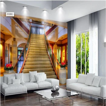 beibehang אירופה המסעדה מדרגות הטלוויזיה רקע גדול מותאם אישית בסלון בחדר השינה ציורי קיר טפט