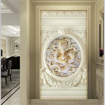 beibehang מותאם אישית 3D טפט תמונה ציור אירופאי הדרקון בולט הכניסה במעבר רקע נייר קיר הסלון טפט 3d