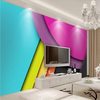 beibehang מותאם אישית 3d טפט תמונה ציור אופנה בלוק צבע גיאומטריות פשוטות מופשט פנים חדר השינה רקע קיר נייר