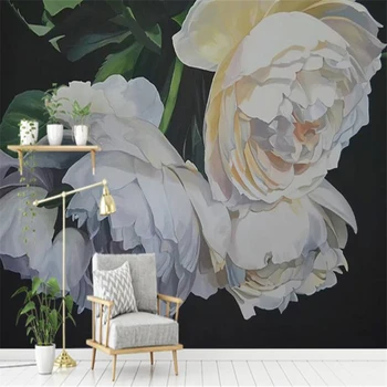 beibehang מותאם אישית גדולה ציור קיר טפט אירופאי רטרו נוסטלגי מצוירים ביד רוז פרחים ספה רקע קיר מסמכי עיצוב הבית