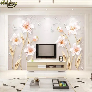 beibehang מותאם אישית האירופי צילום נייר קיר תכשיטים פרח סלון, חדר שינה טלוויזיה רקע ציורי קיר טפט על קירות 3 D