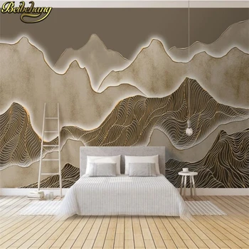 beibehang מותאם מופשט זהב הקישור נוף תמונת טפט על קירות 3 D סלון קישוט רקע נייר קיר ציור קיר