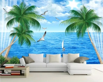beibehang תמונה טפט מותאם אישית יפה טרי ימי נוף יפה לים התיכון סגנון הסלון קיר חדר השינה