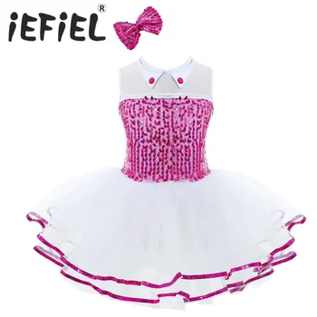 iEFiEL בנות בלט חצאית השמלה ילדים Cosplay מסיבת פרח שמלת מלמלה Dancewear בלרינה פיות מסיבת תחפושות עבור מופע הבמה