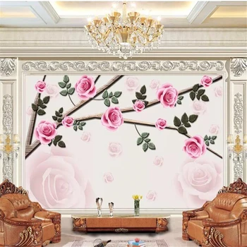 wellyu המסמכים דה parede פארא-קוורטו טפט מותאם אישית יפה רומנטי פרח עץ בסלון טלוויזיה רקע קישוט הקיר