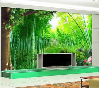 wellyu טפט מותאם אישית הקיר הגדול 3d יער הבמבוק נתיב טרי וול נייר לחיות במלון חדר השינה ספה רקע קיר נייר