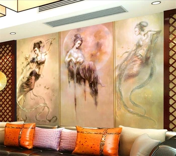 wellyu טפט מותאם אישית ציורי אופנה קישוט הבית Dunhuang ציור Feixian בסלון טלוויזיה טפט הרקע
