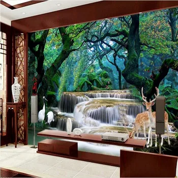 wellyu מותאם אישית בקנה מידה גדול, ציורי קיר HD חלום יער נופל עולם הפלאות רקע קיר טפט הנייר דה parede