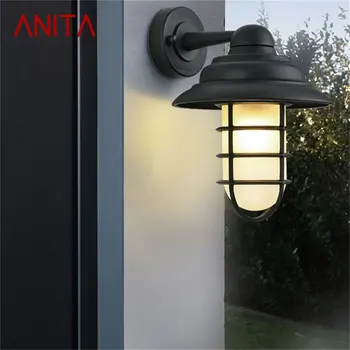 ·אניטה רטרו, מנורות קיר חיצוניות קלאסית תאורת LED אטימות IP65 פמוטים הביתה מרפסת וילה