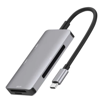 אולטרה-מהיר תחנת עגינה ל-5-in-1 USB Type C כדי CF כרטיס TF קורא כרטיסים + 2 USB 3.0 Port רכזת מרובים העברת נתונים רכזת Dropship