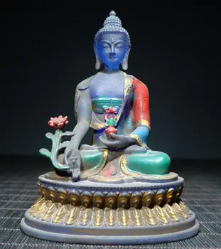 אוסף Archaize בצבע זיגוג רפואה בודהה שולחן העבודה קישוט אמנות הפסל.
