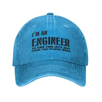 אופנה כותנה אני מהנדס, אני אף פעם לא טועה כובע בייסבול עבור נשים גברים לנשימה מצחיק הנדסה לצטט את אבא כובע ביצועים
