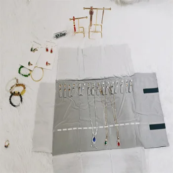 אופנה קטיפה תכשיטים אחסון גליל בשקית צמיד שרשרת ארגונית נייד נסיעות תכשיטים מחזיק מתקפל תיק תצוגת תכשיטים