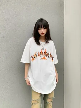 אופנה של נשים קיץ נשים חדש צמרות חולצות Harajuku היפ-הופ לובשים רחוב רחוב גותי רטרו מזדמן גרפיקה הדפסה