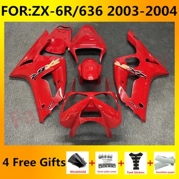 אופנוע תבנית הזרקה Fairings קיט מתאים נינג ' ה ZX-6R 2003 2004 ZX6R zx 6r 636 03 04 עיסוי גוף מלא fairing ערכות להגדיר אדום