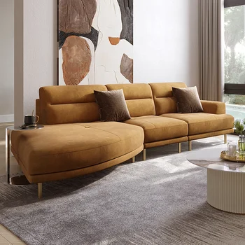 אור יוקרה בד הספה מיוחד בצורת שילוב מודרני פשוט הסלון נורדי פינה יצירתי קשת פנאי הספה