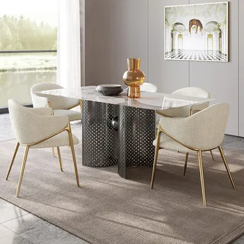 איטלקי קטיפה נורדי כסאות אוכל משרד עיצוב ארגונומי סלון פינת אוכל כיסא מודרני יוקרתי Sillas ריהוט חדר האוכל WK50CY