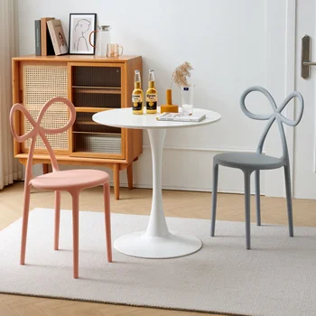 איפור הכיסא נורדי יצירתי פרפר משענת כסאות אוכל מודרניים פשוטים כסא פלסטיק חנות תה חלב הכיסא בנות שידה