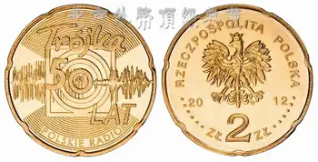 אירופה הרפובליקה של פולין 2012 הרדיו הלאומי 50 יום השנה ה 2 Zlotti ההנצחה Coin100% מקורי