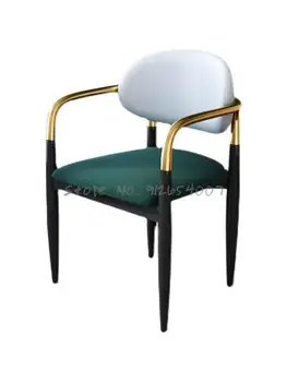 אישית האור יוקרה פלנל האוכל כיסא עם משענות פנאי חזרה הכיסא הביתה פשוט המודרנית תה, שולחן האוכל, שולחן כסא