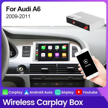 אלחוטית Apple CarPlay שליטה הקולית Siri עבור אאודי A6 C6 2009~2011 MMI 3G ברכב נגן מולטימדיה ניווט GPS BT אנדרואיד אוטומטי