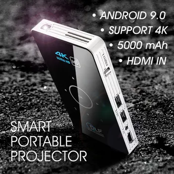 אלסטון C6 מיני DLP מקרן 4K אנדרואיד 9.0 WiFi Bluetooth נייד חיצוני סרט קולנוע ביתית עבור הטלפון החכם Miracast Airplay