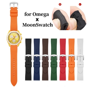 אלסטיות גבוה סיליקון רצועת גומי אומגה עבור Swatch משותפת MoonSwatch שחרור מהיר להקת שעון עמיד למים ספורט צמיד 20mm
