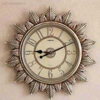 אמריקאי שעון קיר סלון הבית בסגנון אירופאי אטמוספרי יצירתי שקט קיר שעון מודרני פשוט אופנה אור יוקרה