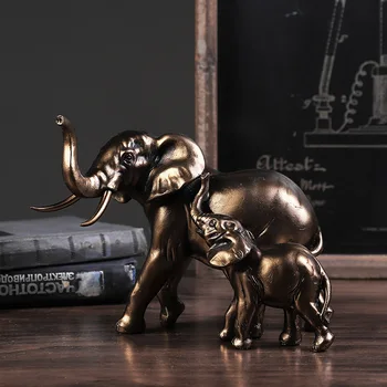 אמריקן וינטאג', אמא לבן פיל פסלים וצלמיות קישוט הבית באביזרים סלון שולחן פסלונים דקורטיביים