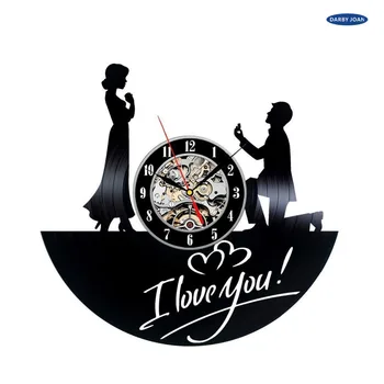 אני אוהב את ההצעה שלך יצירתי ויניל שעון קיר מתנה לחתונה שעון קיר 3d חיוג חזון