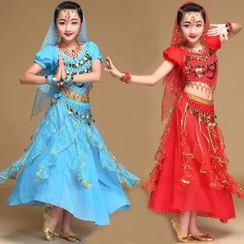 בחורה מקצועית הודו Dancewear ילדים ריקודי בטן תלבושות עבור בנות מצרים ריקודי בטן תלבושות לילדים