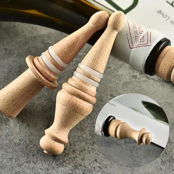 בלם בקבוק יין יצירתי באר-בחינם פרסום עץ מלא בקבוק שמפניה ואקום הפקק אספקה הביתה