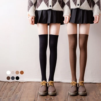 בנות צבע אחיד ארוך גרבי כותנה לנשים גרבי ברך גבוהה גרביים אוורור בנות בית הספר ספורט פנאי גרביים עד הברך