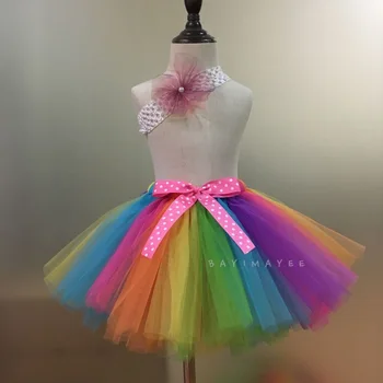 בנות קשת טוטו חצאית תינוק פעוט ריקוד בלט Underskirts עם Hairbow ילדים יום הולדת חג מסיבת תחפושות חצאיות
