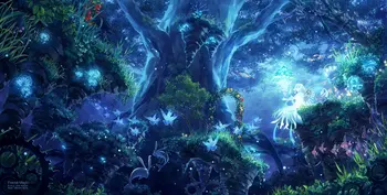 בצבע כחול קסם היער הקסום ' ונגל אגדות תפאורות באיכות גבוהה למחשב להדפיס את המסיבה רקע