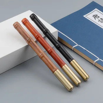 בציר פליז מוצק עץ במבוק משותפת מתכת חתימת עט, מים עט, פרל עט, יצירתי מתנה עט