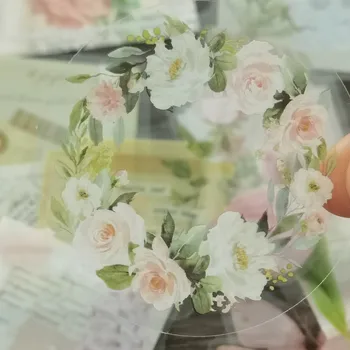 בציר פרח פרפר דקורטיבית PET שקופים מדבקות טרי צמח מדריך עיצוב אלבומים תווית יומן אמנות ג ' ורנל המתכנן