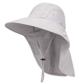 בקיץ ילדים 3-15 שנים מגן השמש דיג, טיפוס הרים רב-זווית קרם הגנה נגד השמש UV כובע מסכת הפנים של דייג הכובע
