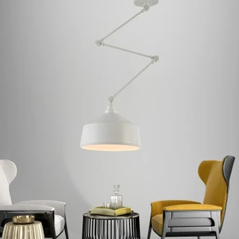 ברזל מודרני שחור לבן תליון מנורה נורדי המיטה בחדר האוכל בסלון יצירתית להתאים DIY אחת מקורה תאורה LED אור